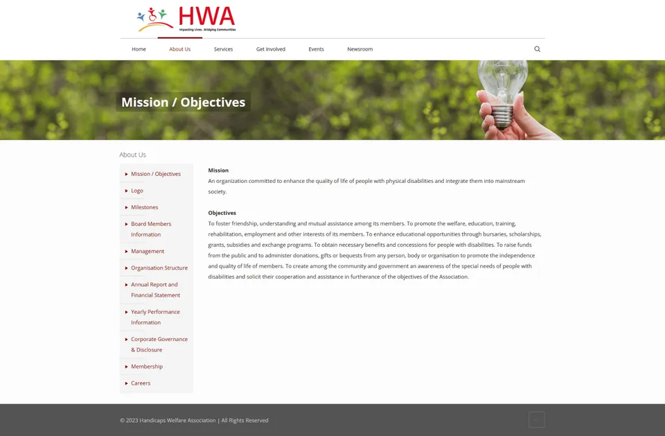 Transforming Website for Usability — Current Website